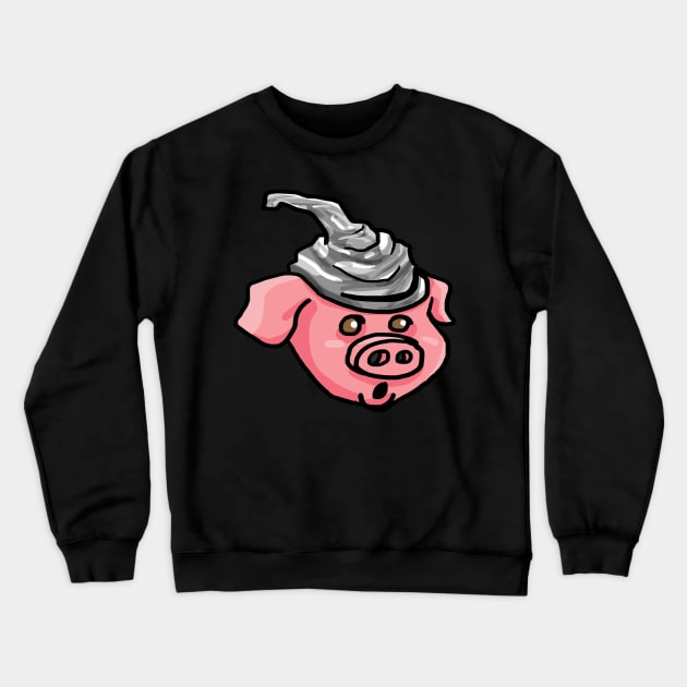 Pig Wearing Tinfoil Hat Crewneck Sweatshirt by tooner96